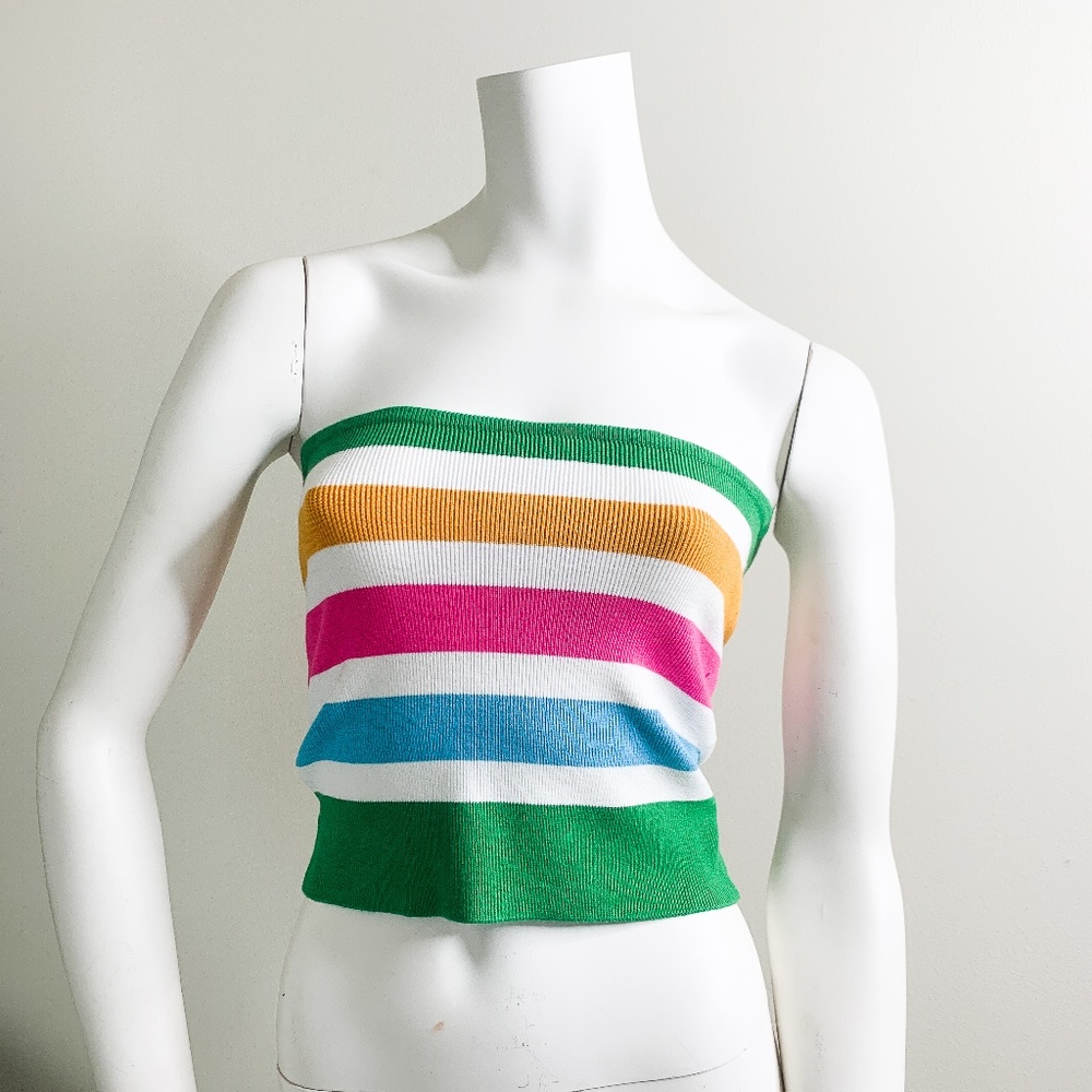 FOREVER 21 rainbow knit tube top